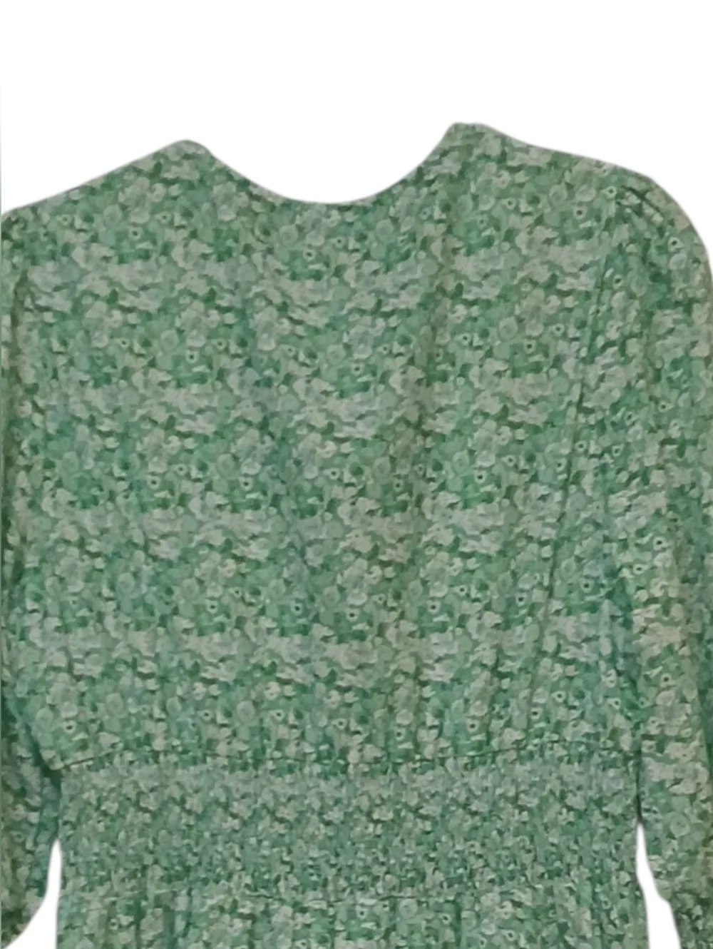 Access - NWOT, Green & White Floral Dress, Elastic Waist Band, Short Sleeve, - Picture 8 of 10